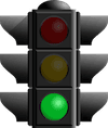 Traffic light with greenlight on