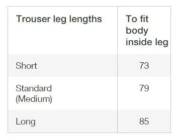 Spencer Size Chart