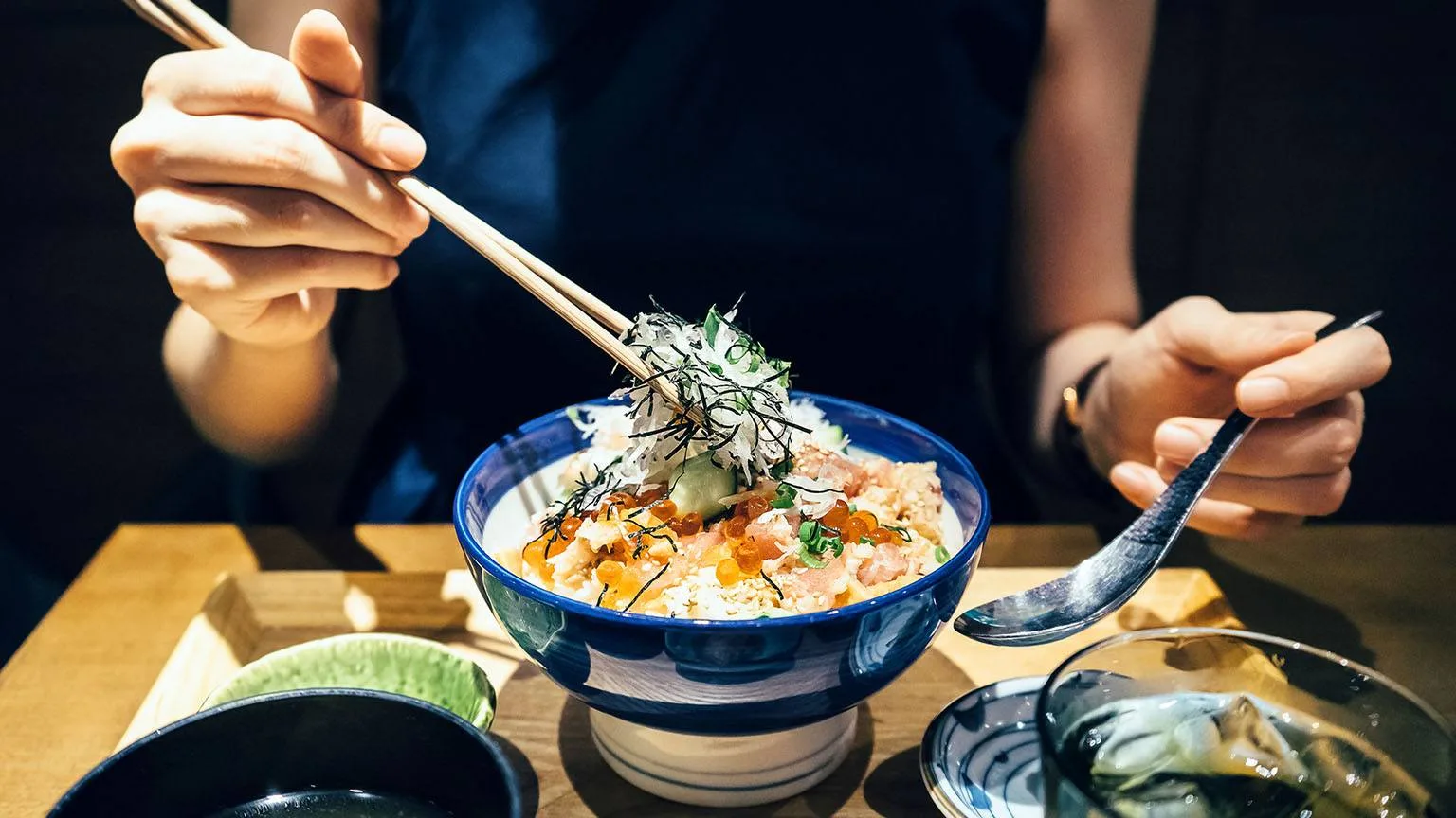 Image: Getty Images Enjoying japanese food