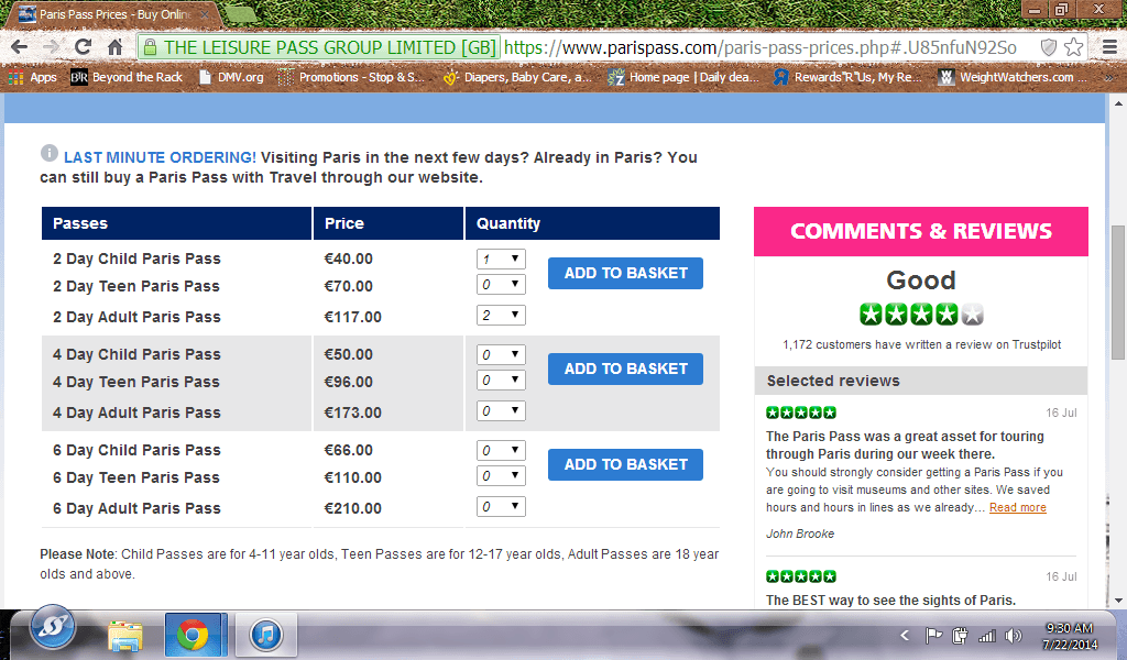 Coupon for paris pass