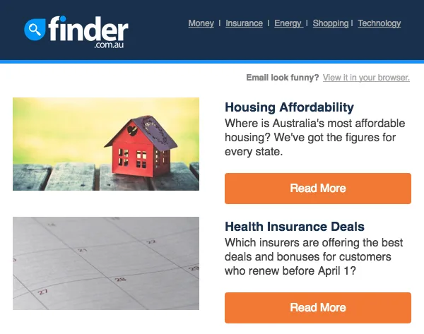 Money Newsletter Screenshot