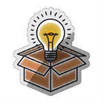 Lightbulb emerging from a box