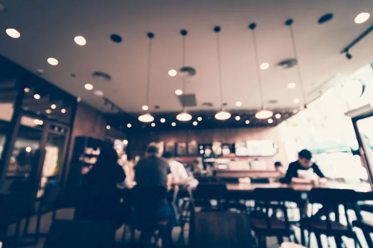 blurry coffee shop