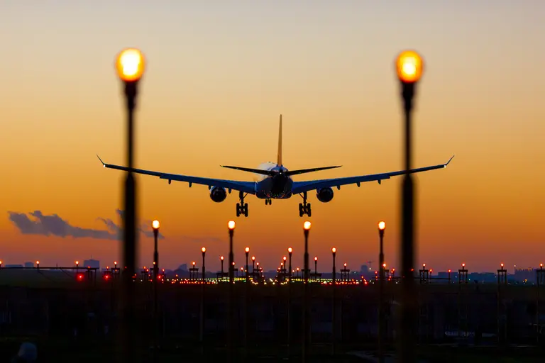 plane sunset