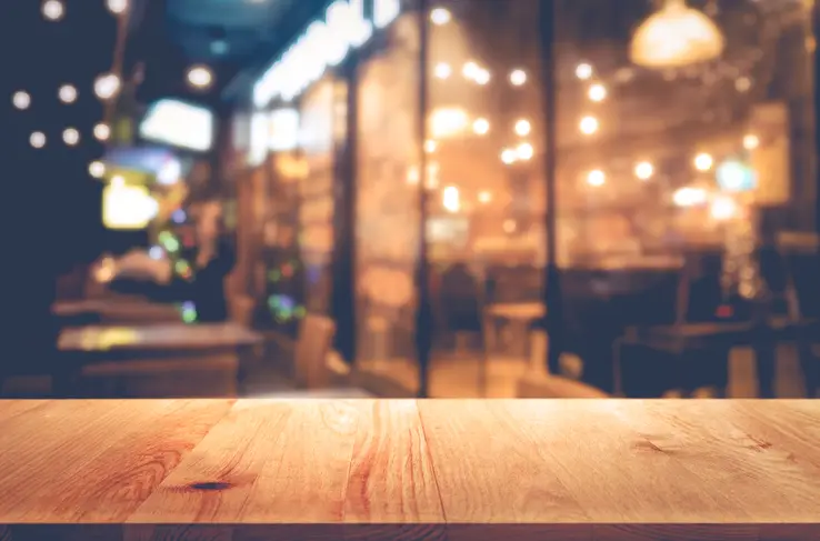 blurry table coffee shop