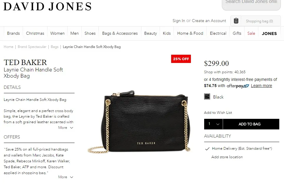 david jones in store afterpay