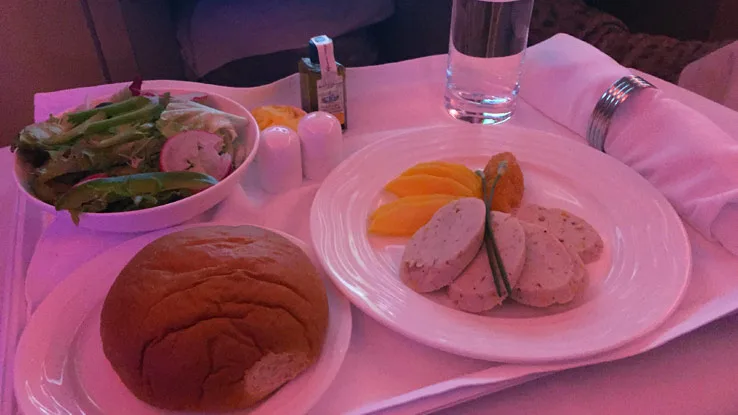 Emirates Business Class A380 chicken galantine