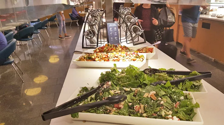 Air Canada 787 business class review lounge buffet