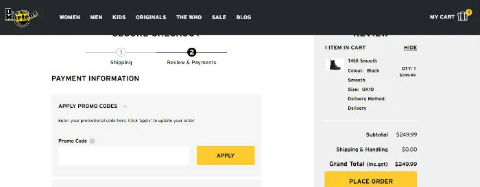 dr martens order number