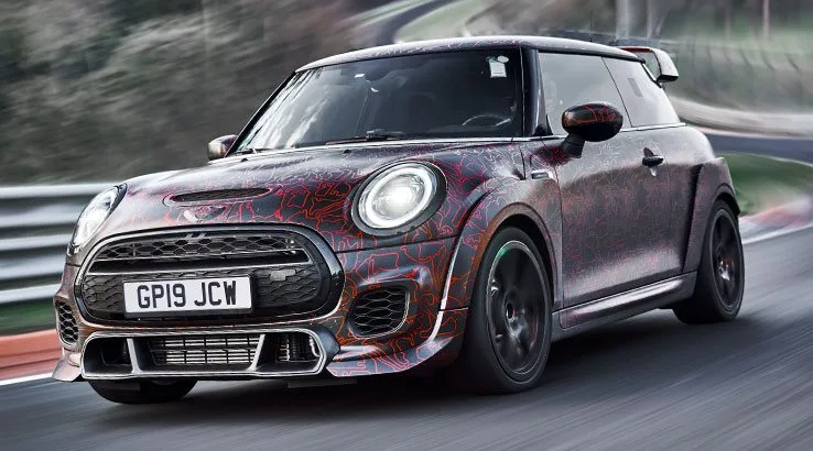 Image: Supplied The new Mini JCW GP hot hatch at the Nürburgring