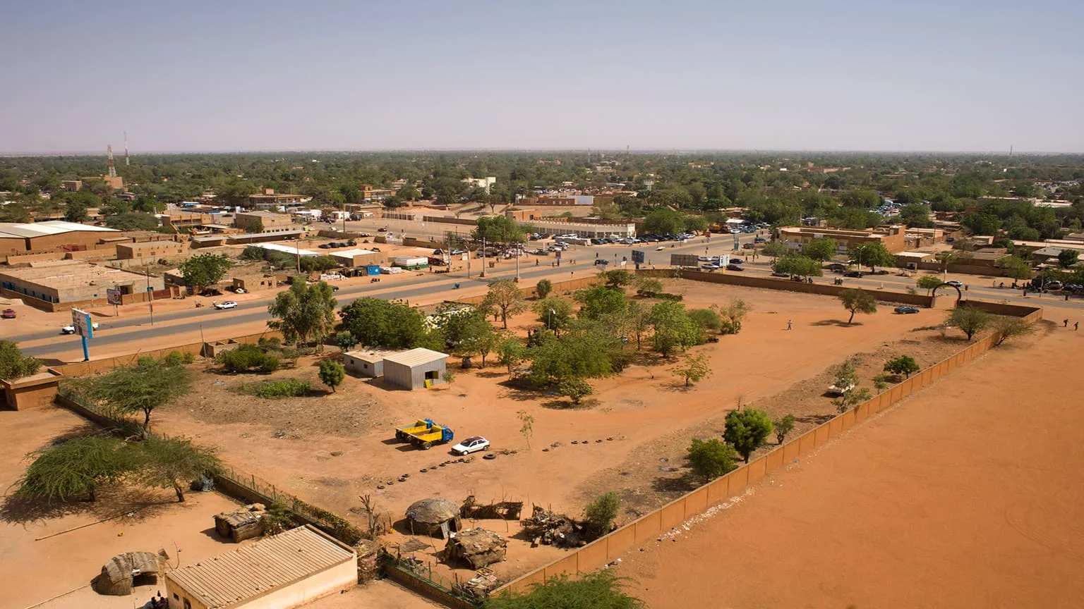 Image: Getty Images Aerial view of the African city of Niamey, Niger