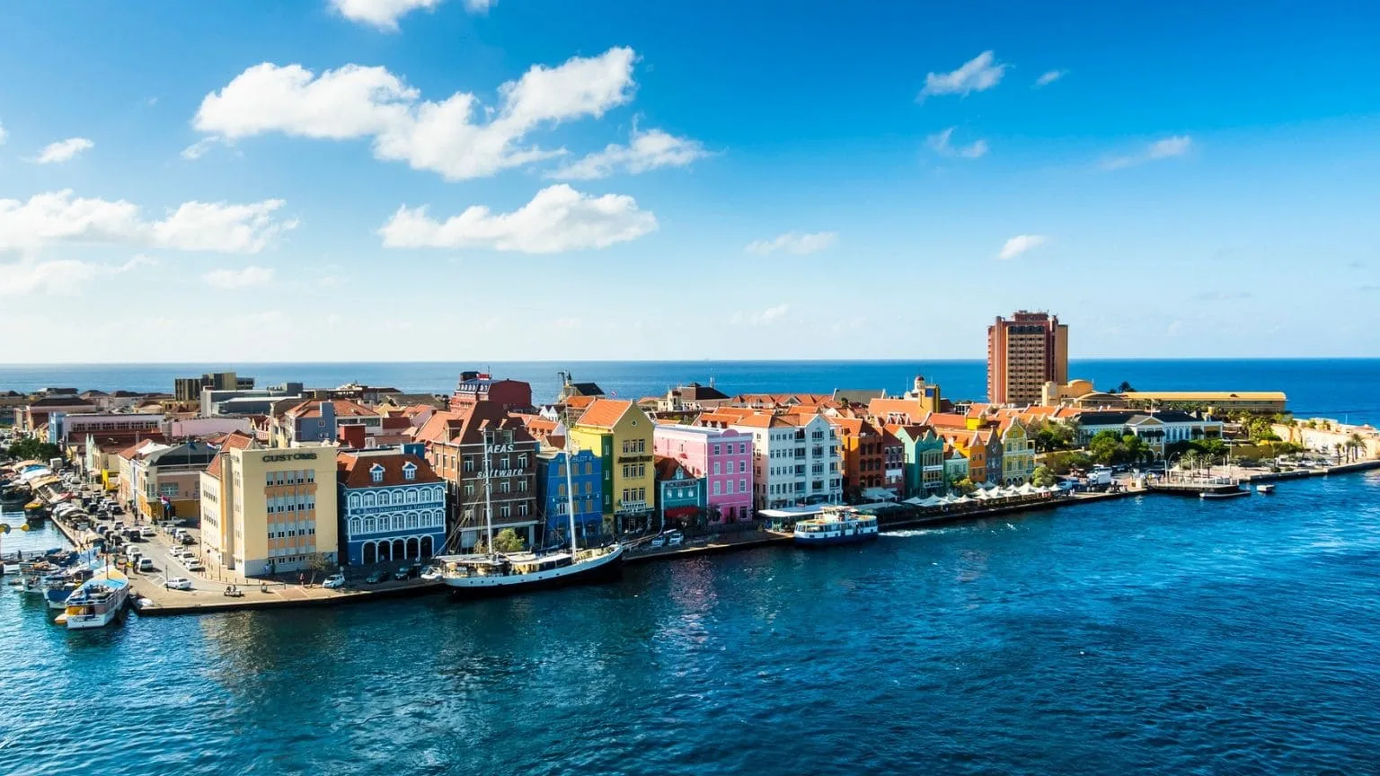 Image: Getty Images Colorful waterfront houses in Curacao