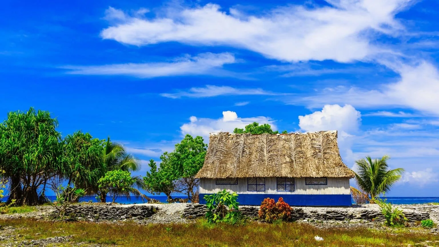 Image: Shutterstock Traditional island house in Kiribati