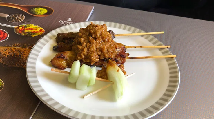 Image: Finder Flame-grilled chicken and beef satay skewers appetiser