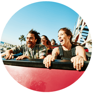 Riding a rollercoaster