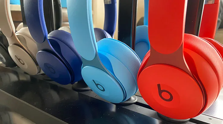 Image: Finder Close up of Beats Solo Pro headphones in assorted colours