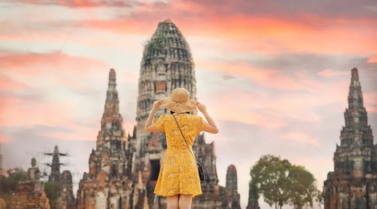 Tourists travel in Thailand. Travel Concept. Tourists travel in Thailand. Travel Concept.