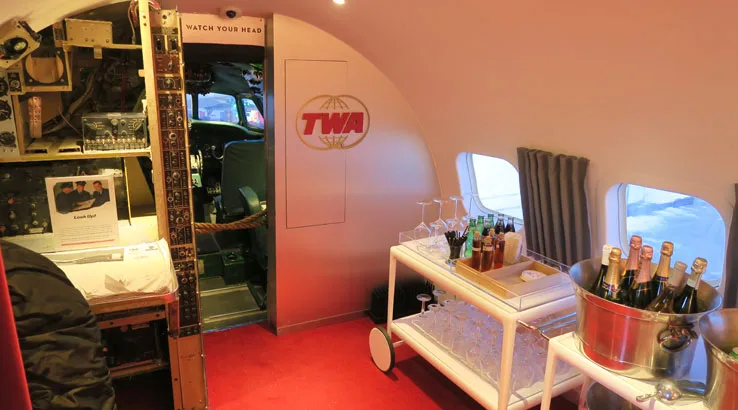 Image: Enoch Foong/Finder TWA Connie Cockpit and drinks onboard