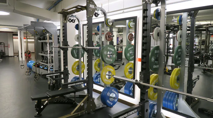Image: Enoch Foong/Finder TWA Hotel gym weights
