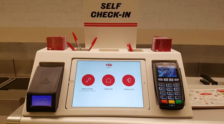 Image: Finder Screen for self check-in or check-out