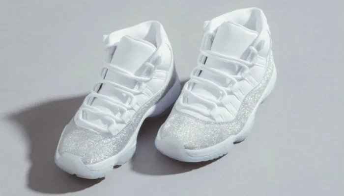 all white jordans with glitter