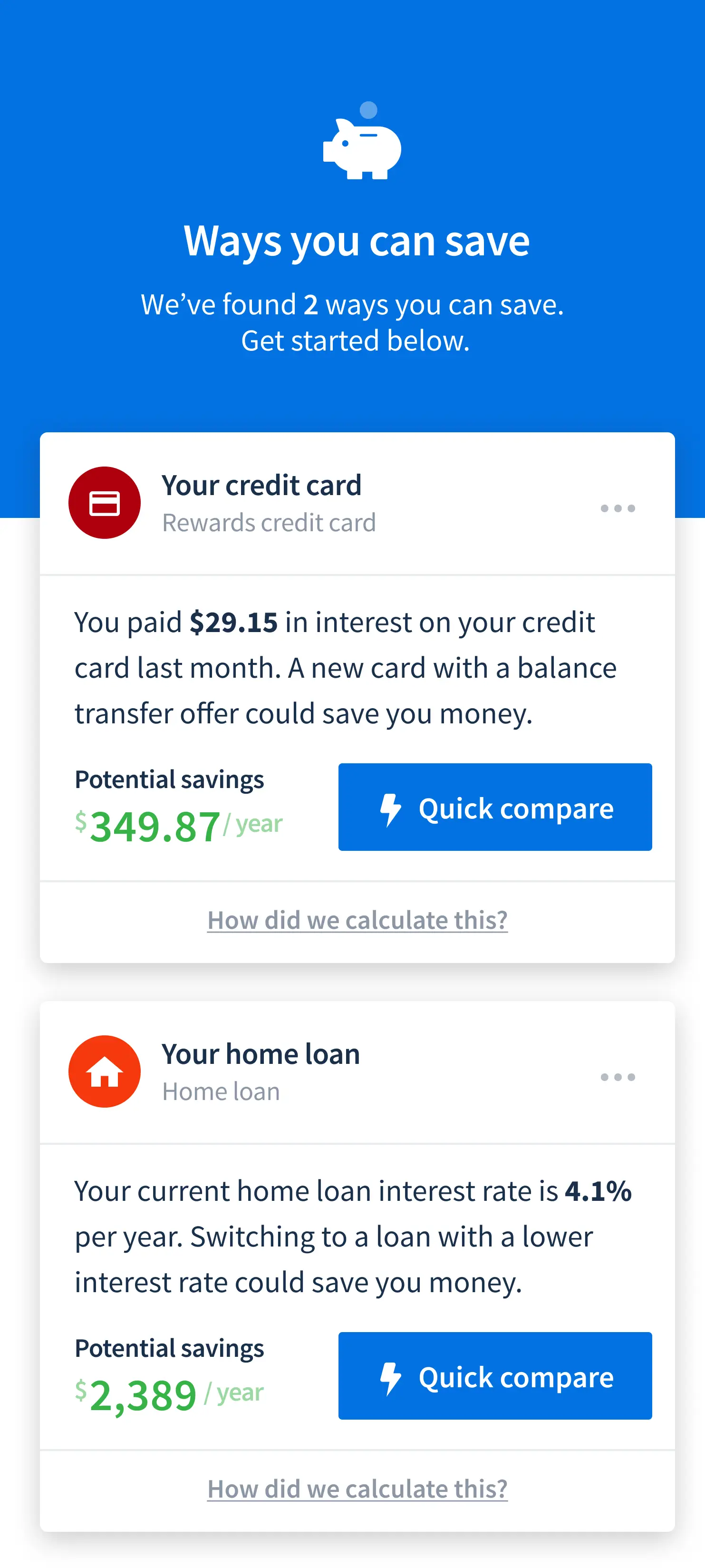 New in the Finder app: Savings tab