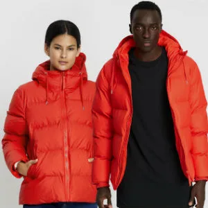 Image: THE ICONIC Man and woman in red puffer jackets