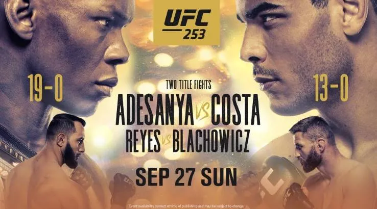 How to watch UFC 253 Adesanya vs Costa live in Australia