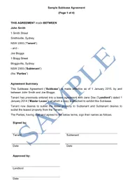 Free Sublease Agreement Templates Australia Finder au