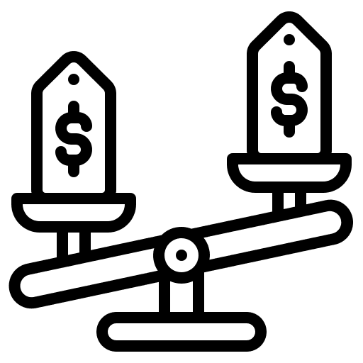 Icon to represent comparison of share trading