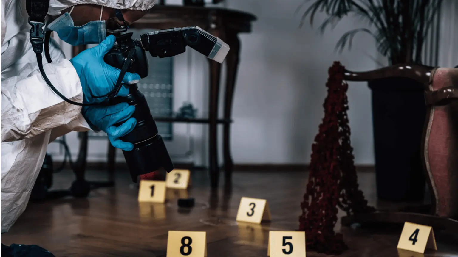 Image: Getty Images An investigator at a crime scene