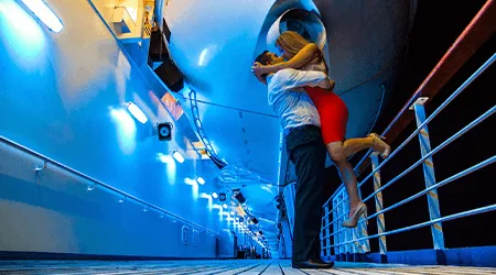 People jumping out of a ship
