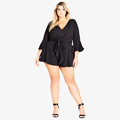 Chic plus size wearing black dress
