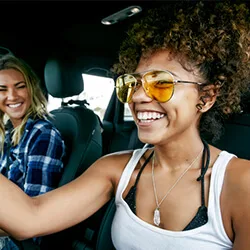Image: Getty Images Young women driving