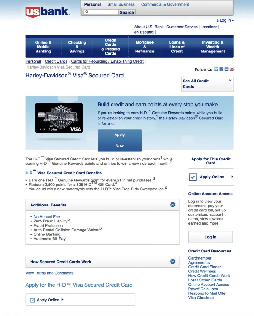 HarleyDavidson Visa Secured Card review 2020