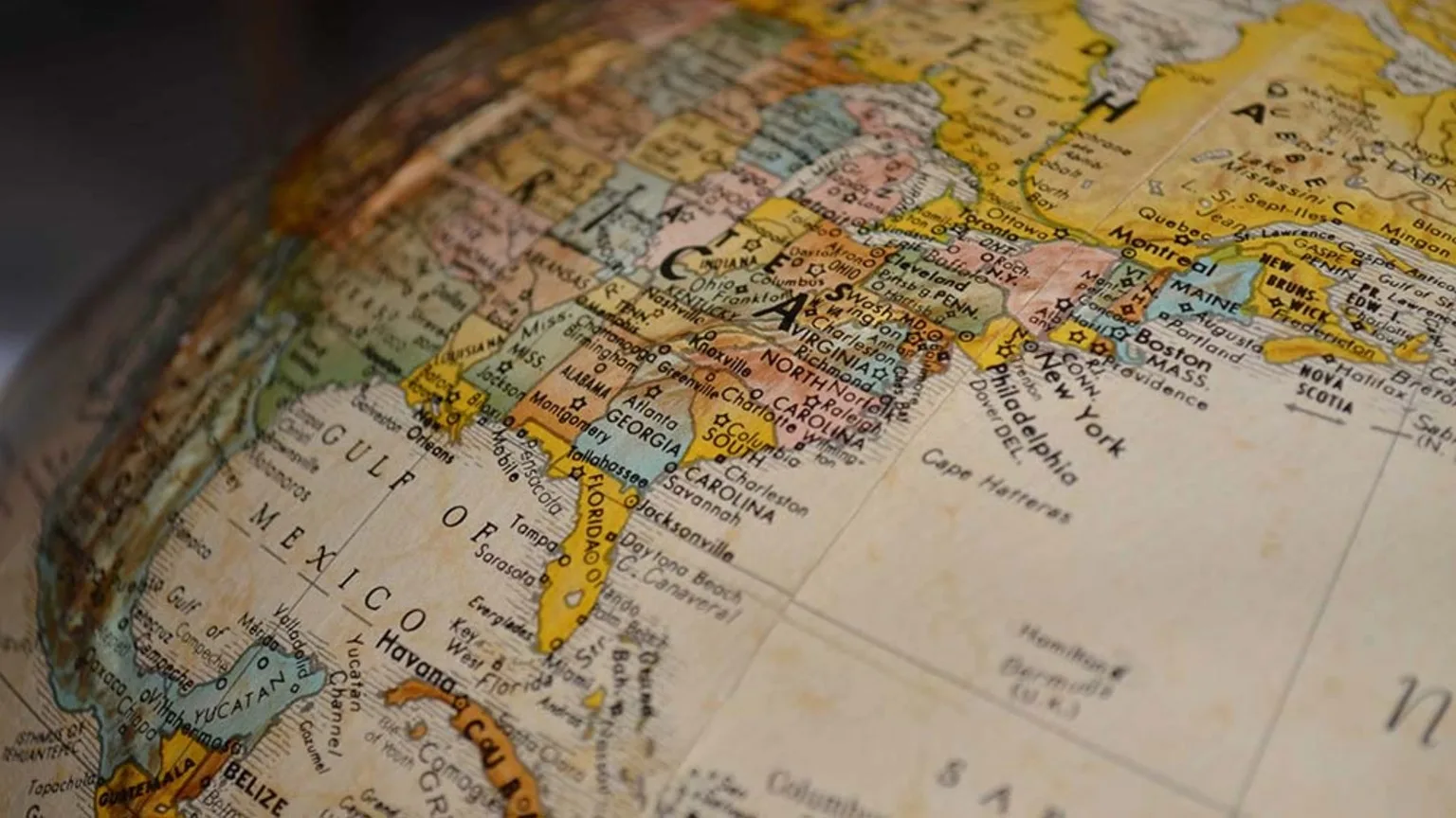 Image: Shutterstock Globe world map with focus on east coast of the US