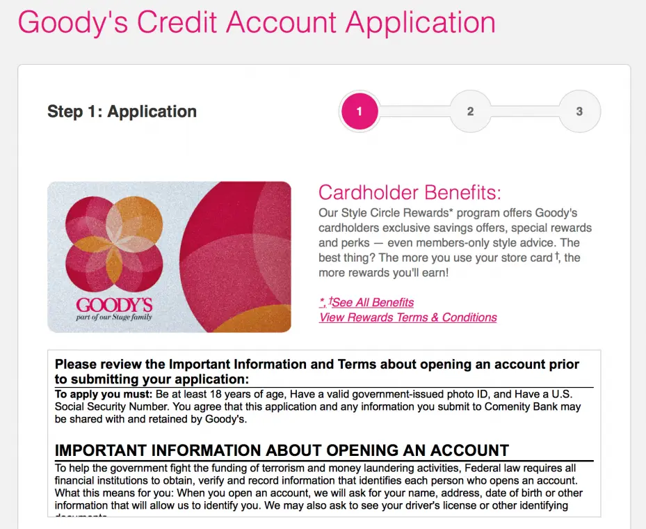 Goody's Credit Card review