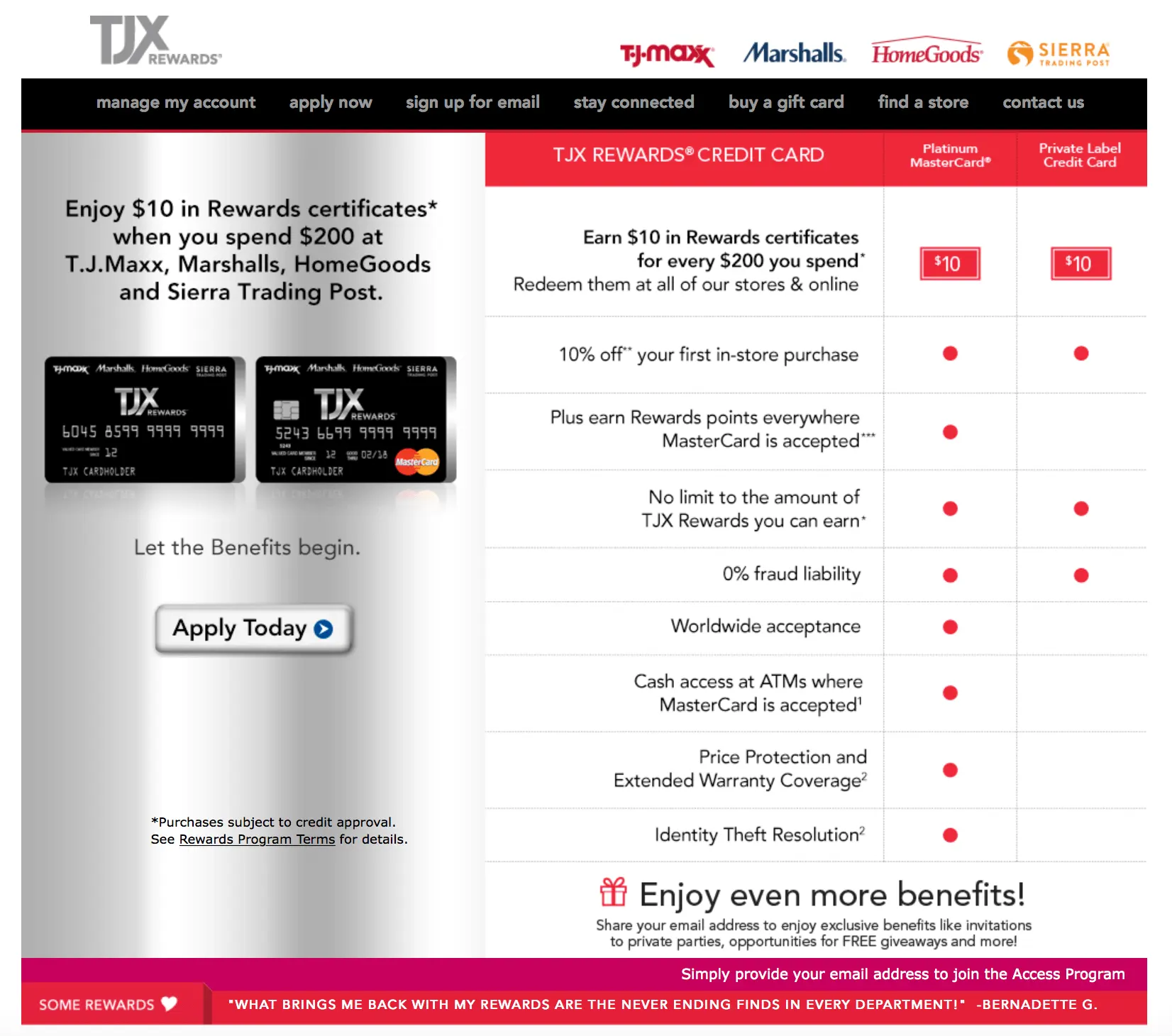 tjx rewards credit card review december 2020 | finder