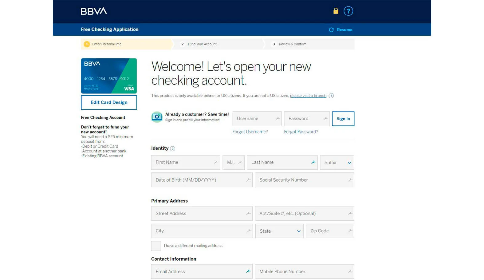 BBVA Free Checking review January 2021