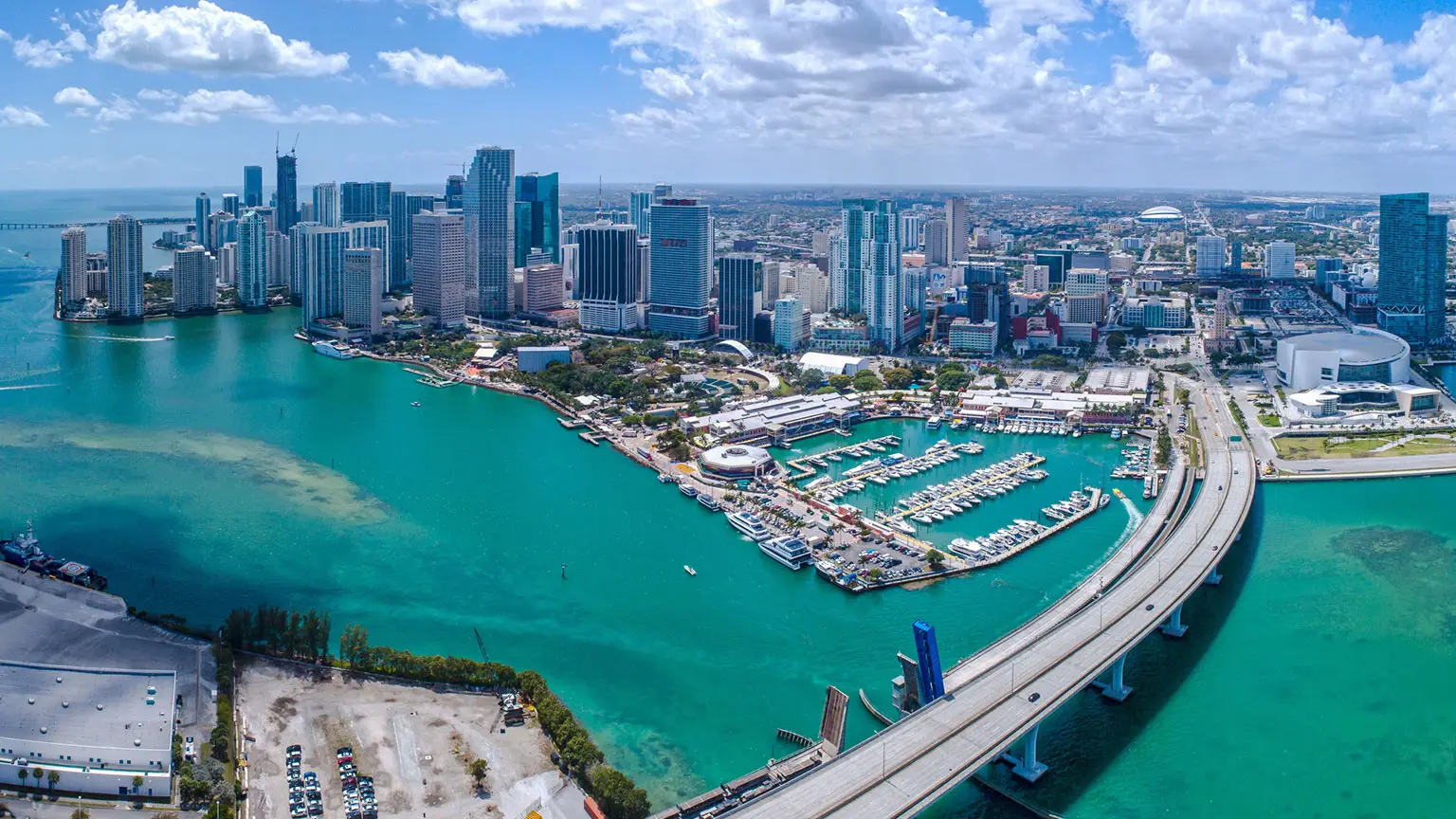 Image: Getty Images Aerial view of port of Miami