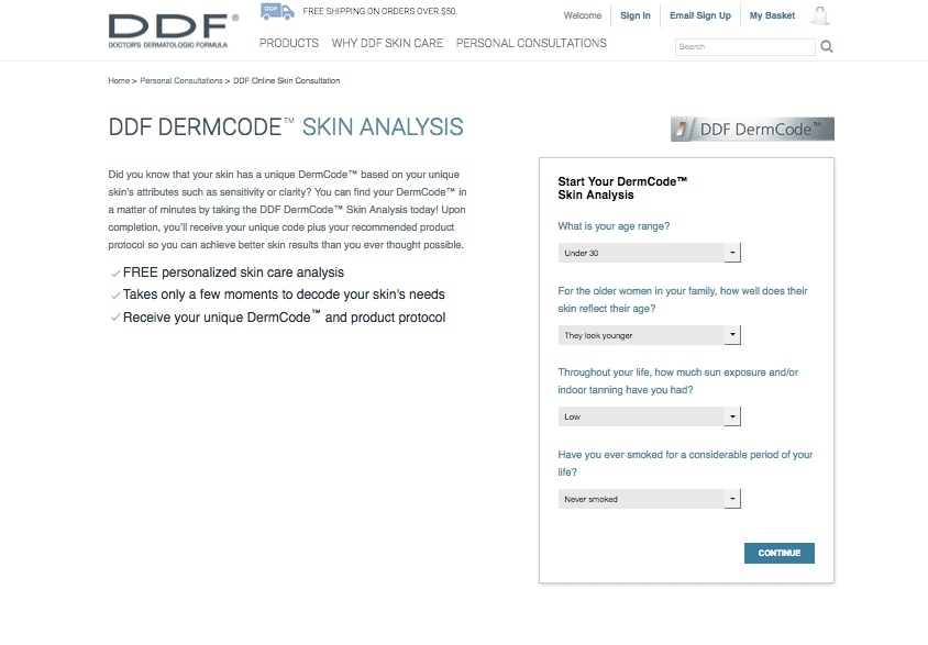 DDF skin care quiz