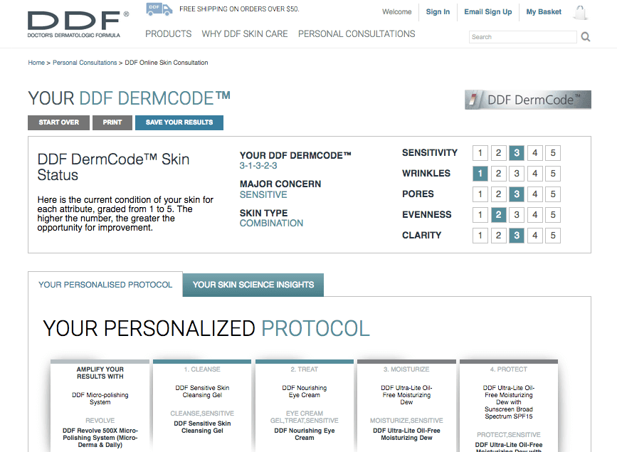 DDF skin care quiz