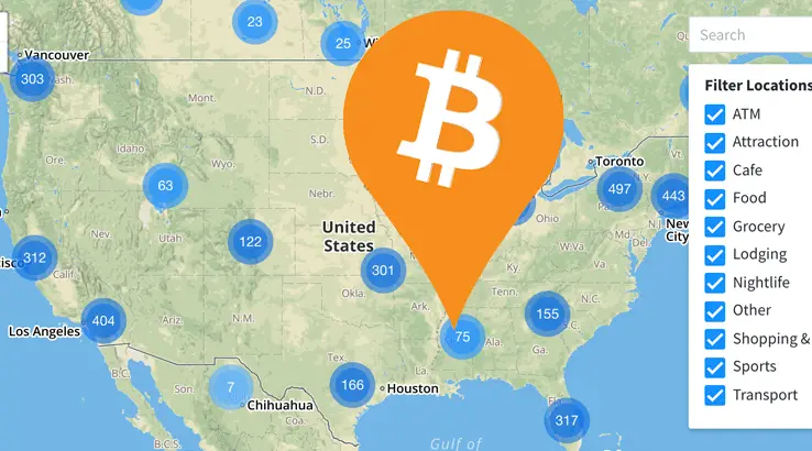 Map Us Bitcoin Atms Stores That Accept Btc Finder Com