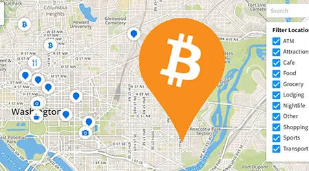 MAP: Find bitcoin ATMs and stores that accept BTC as payment in Washington, DC