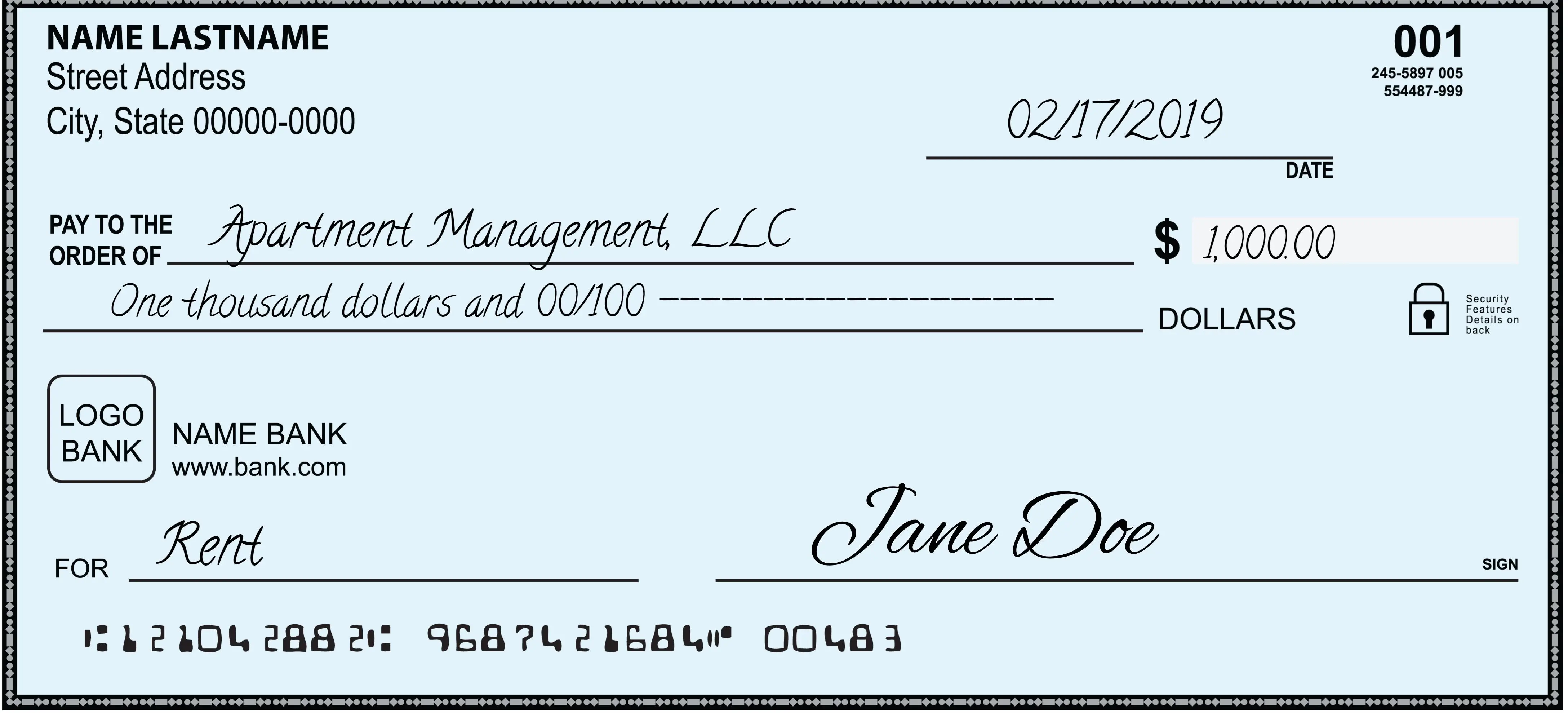 How To Write 1000 Check