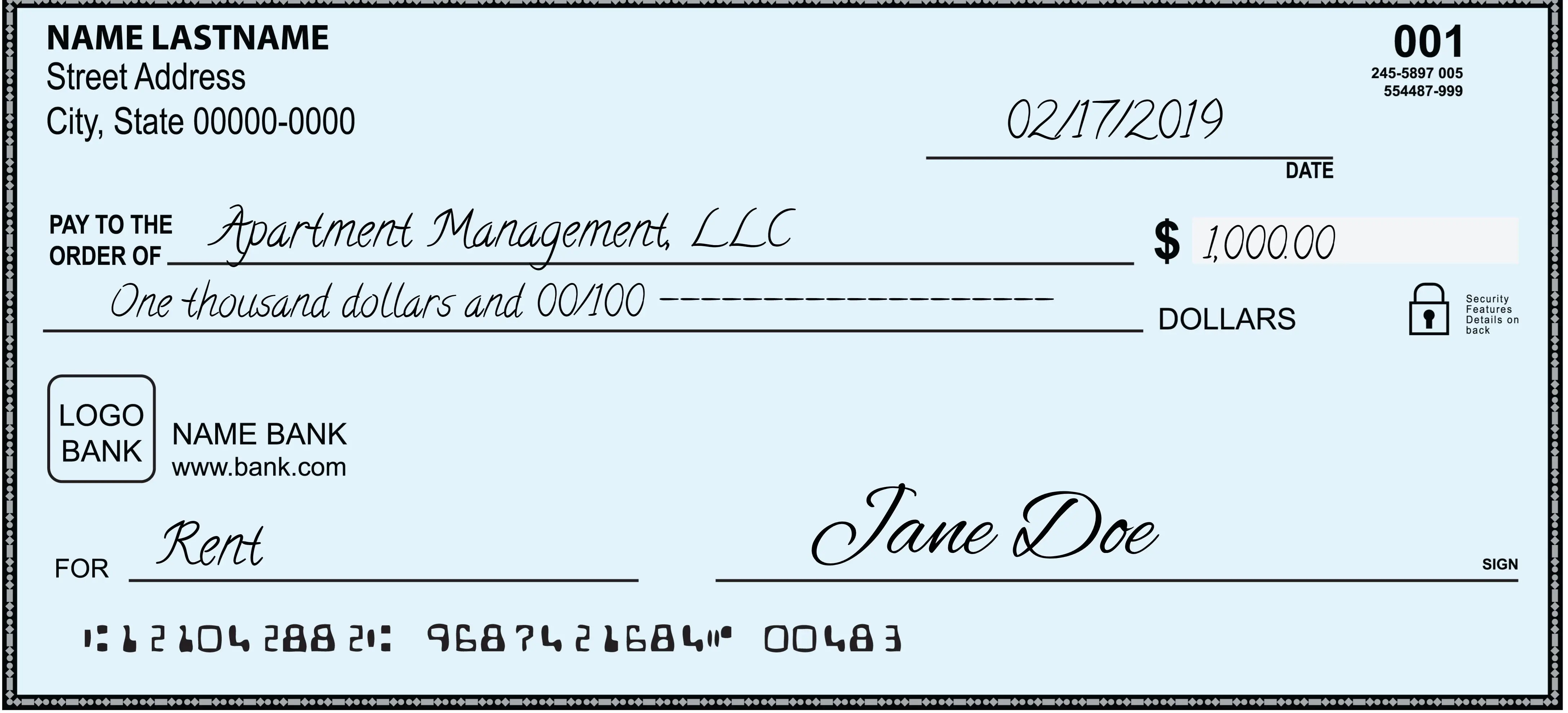 How to write a check