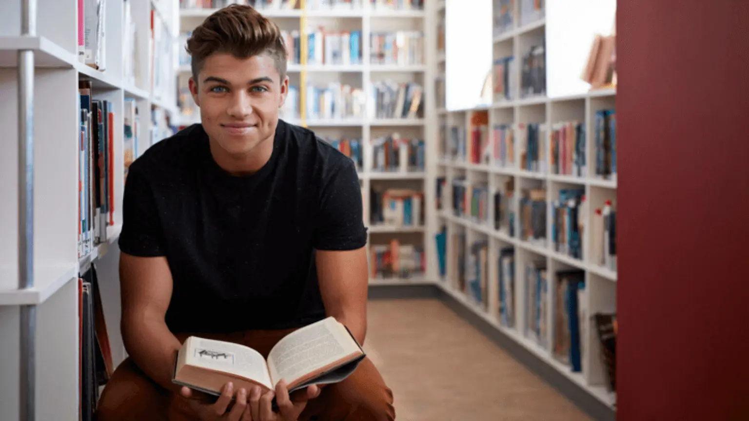 Image: Getty Images brunette guy on the library