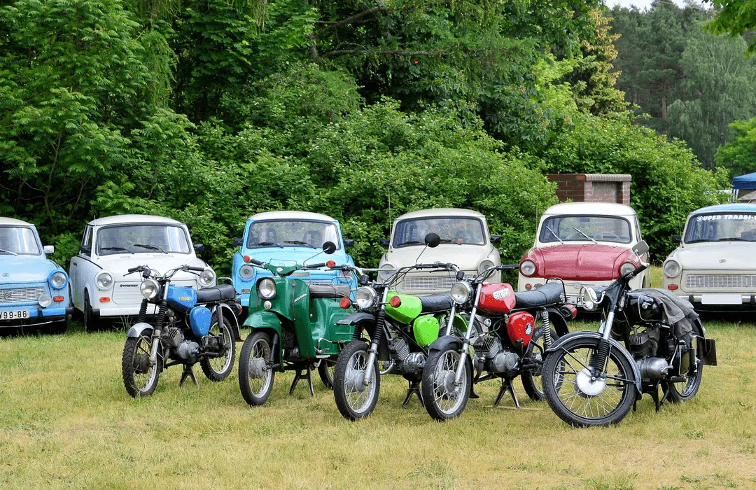 Image: Getty Images old cars and motorcycles in exhibition