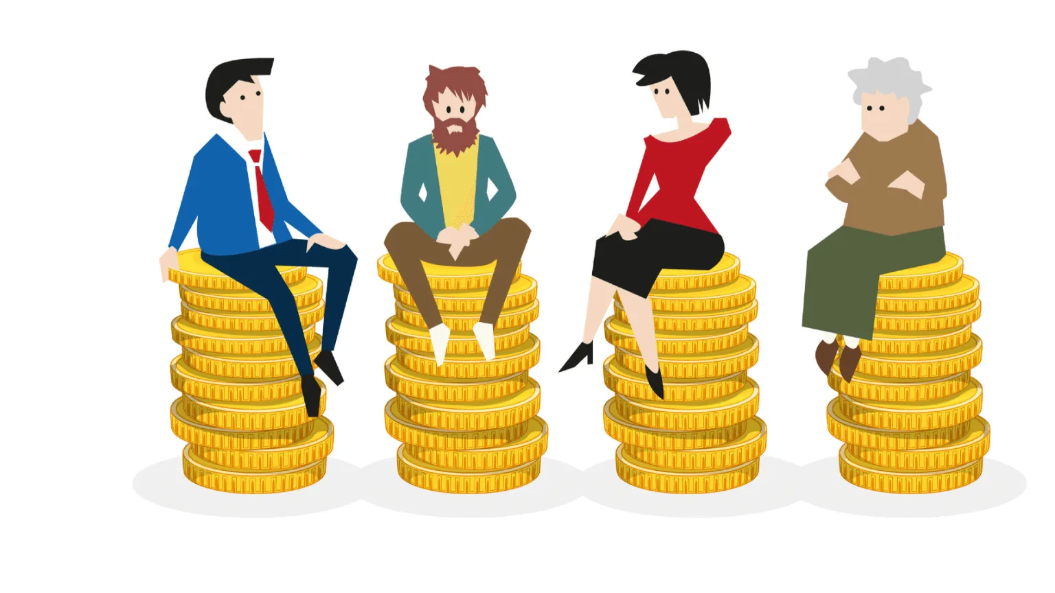 Image: Getty Images People sitting on coins