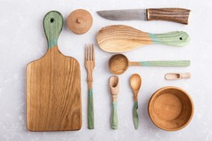 Dipped wooden utensils